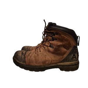 Ariat Heavy-Duty Brown Leather Waterproof Lace-Up Ankle Work Boots Men's 12D